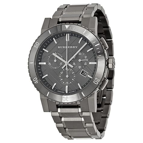 burberry chronograph watch gunmetal